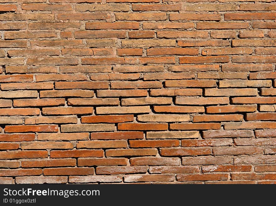 Classical brick wall in central Rome, Italy. Classical brick wall in central Rome, Italy