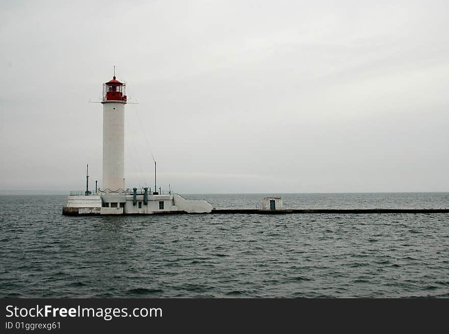 Lighthouse in the sea, odessa.