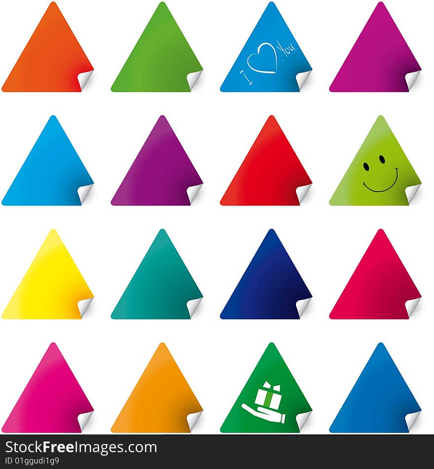 Set of color stickers