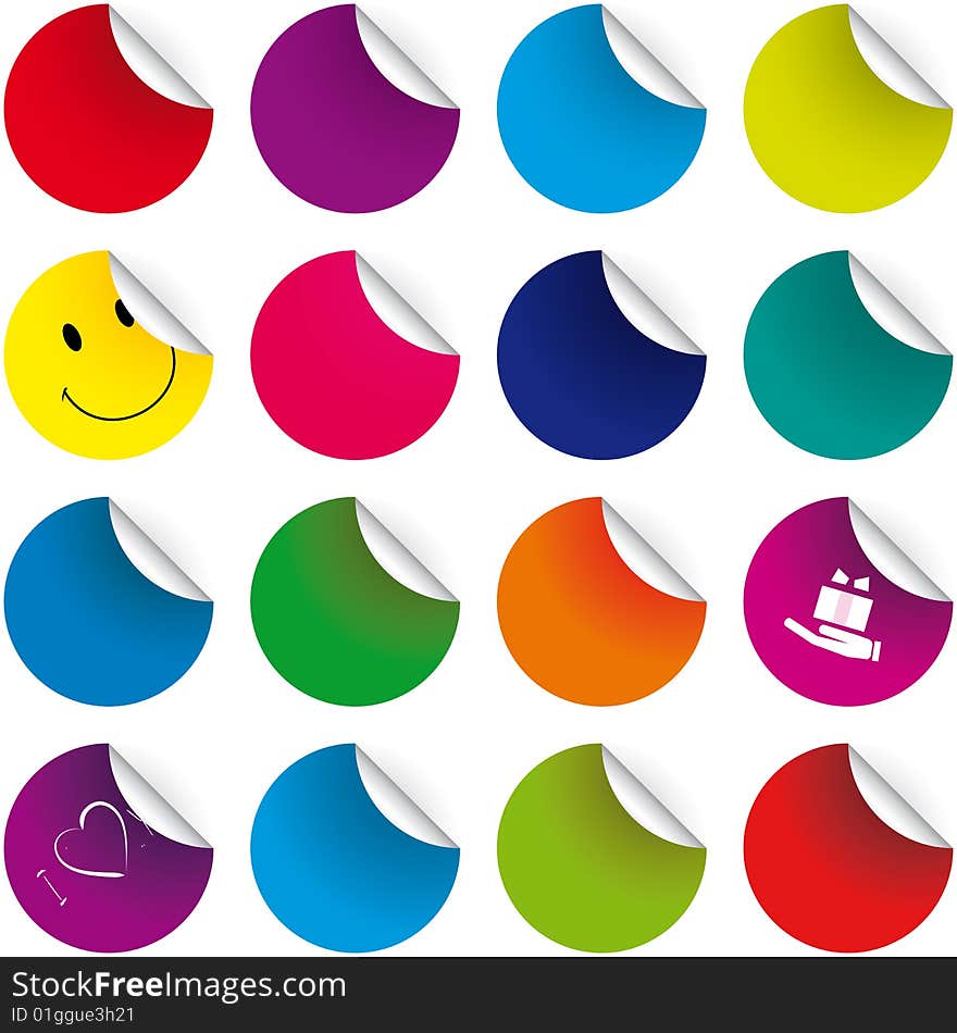 Set of color stickers