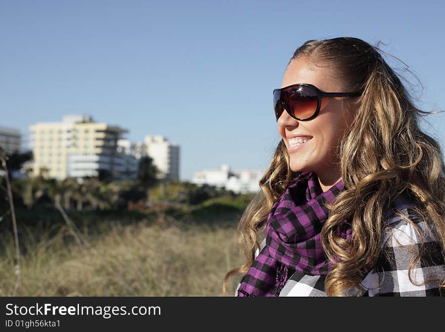 Beautiful young woman with fashionable accessories. Beautiful young woman with fashionable accessories