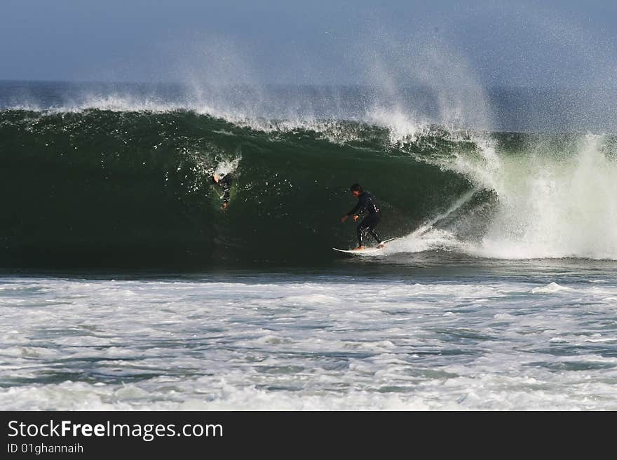 Surfing in Abreojos,Baja,Mexico