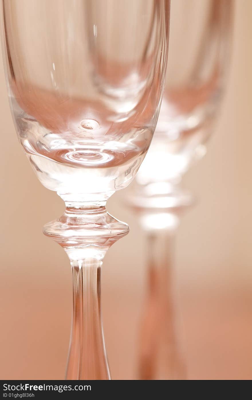 Champagne glasses isolated on the background