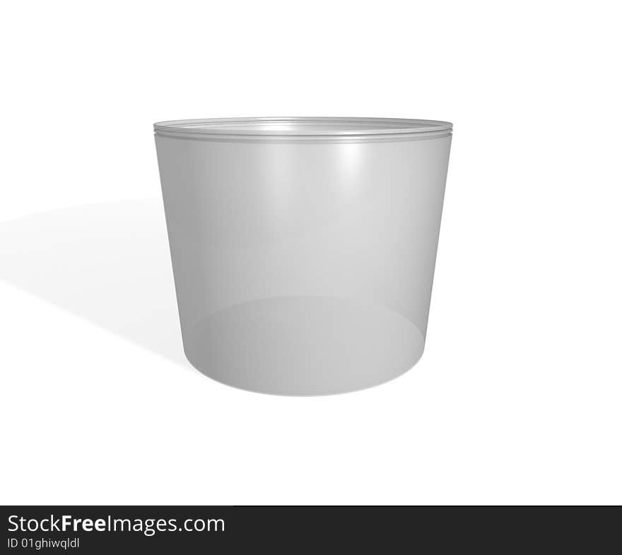 One plastic bucket on a white background