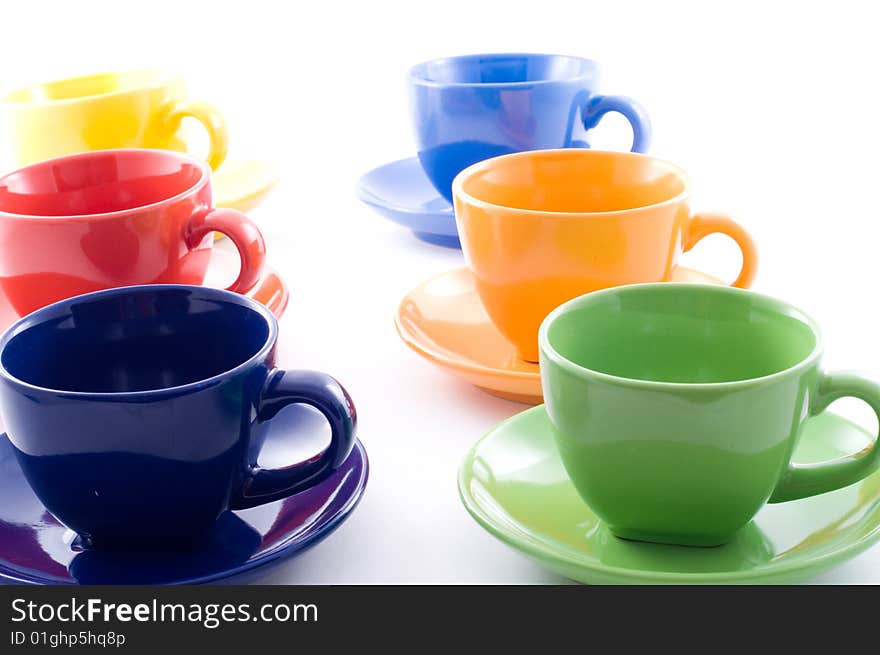 Colourful Coffee Cups Isolated