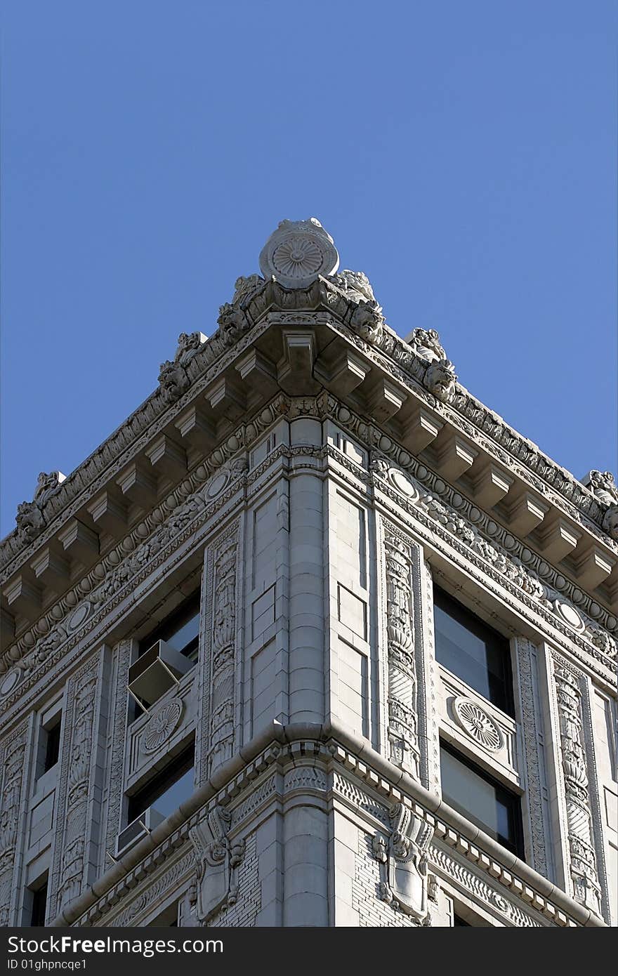 Old building in Brooklyn heights clear blue sky. Old building in Brooklyn heights clear blue sky