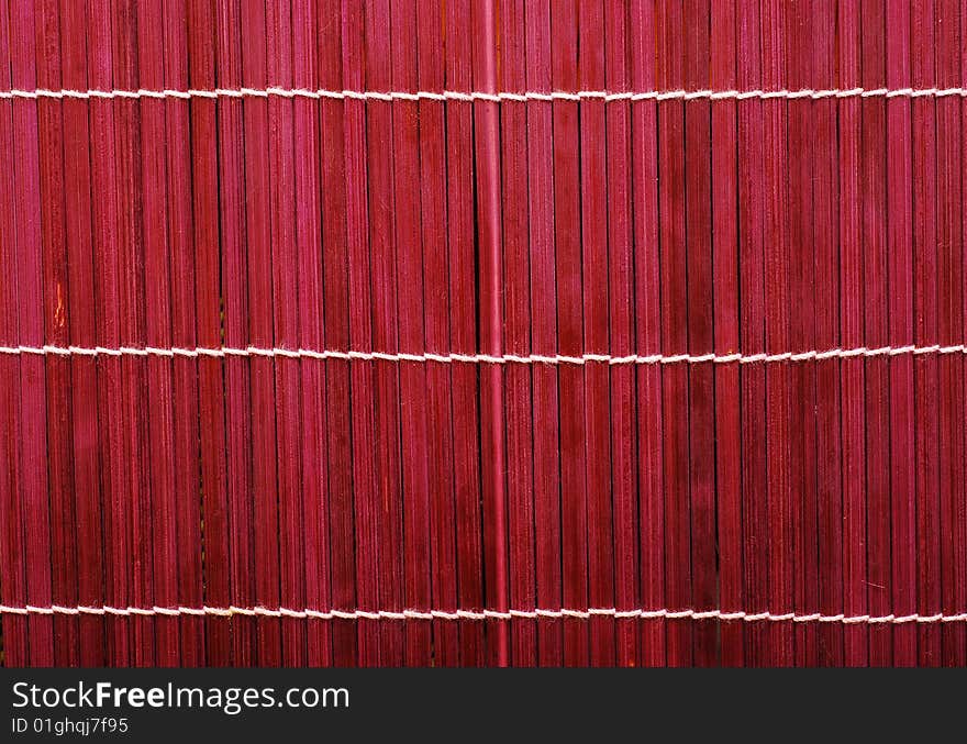 Red bamboo mat