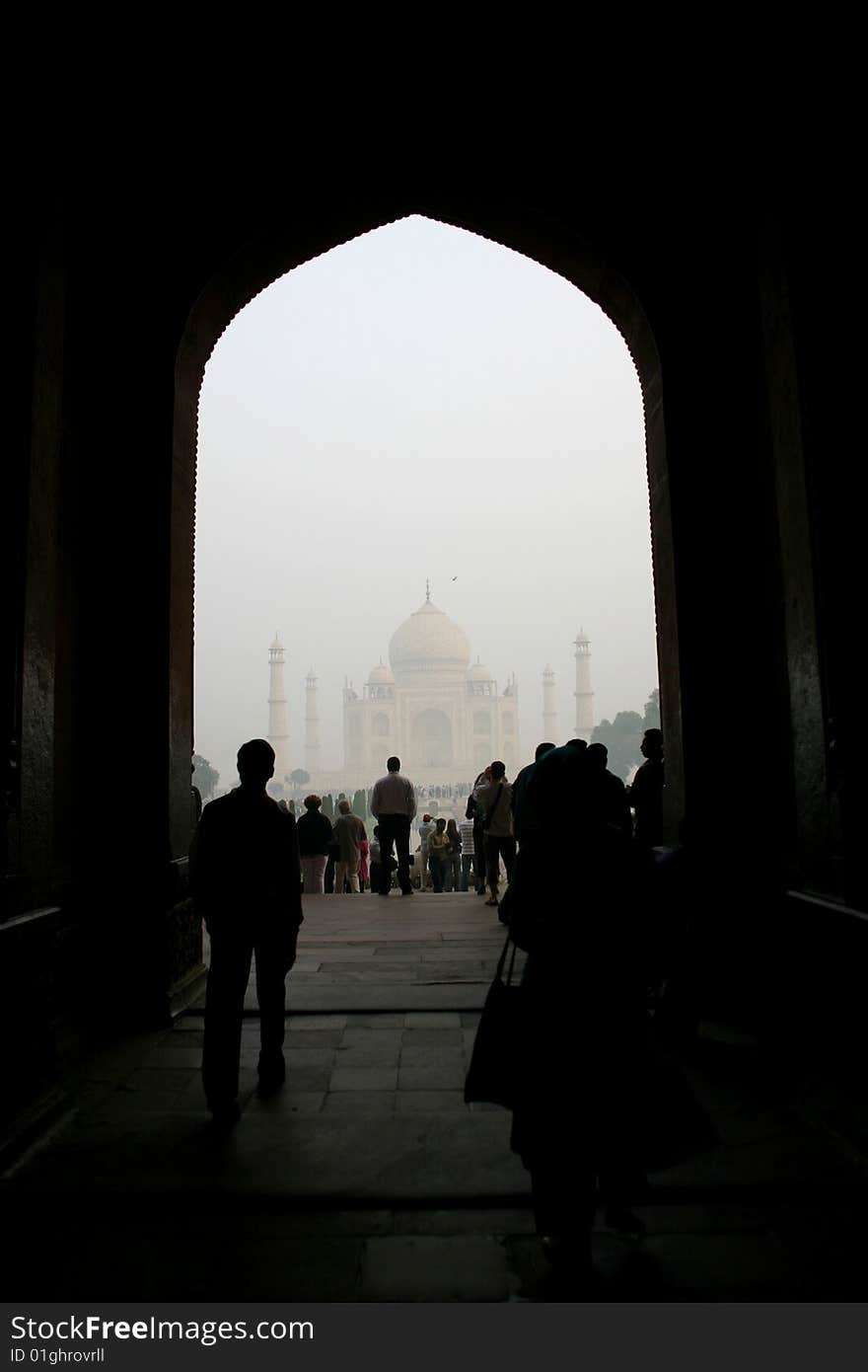 A view of the Taj Mahal in the morning dawn. A view of the Taj Mahal in the morning dawn.