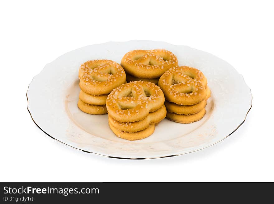 Cookies on the Plate isolated on white