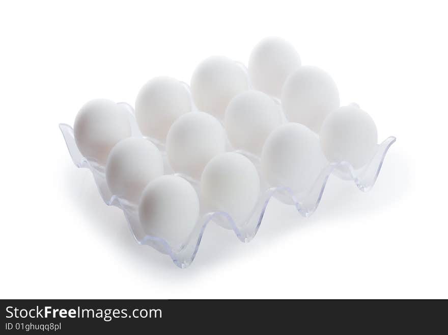 White eggs  isolated on white background