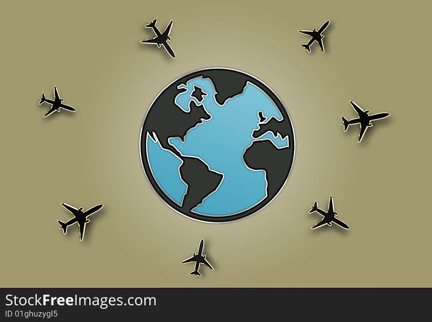 Globe illustration, as a place for travel