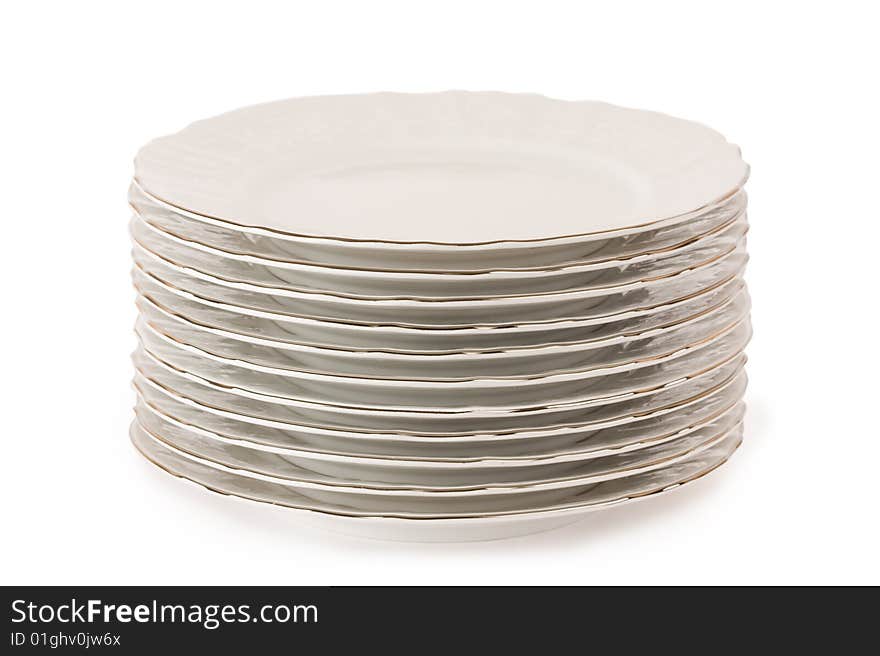 Stack Of Plain Dinner Plates