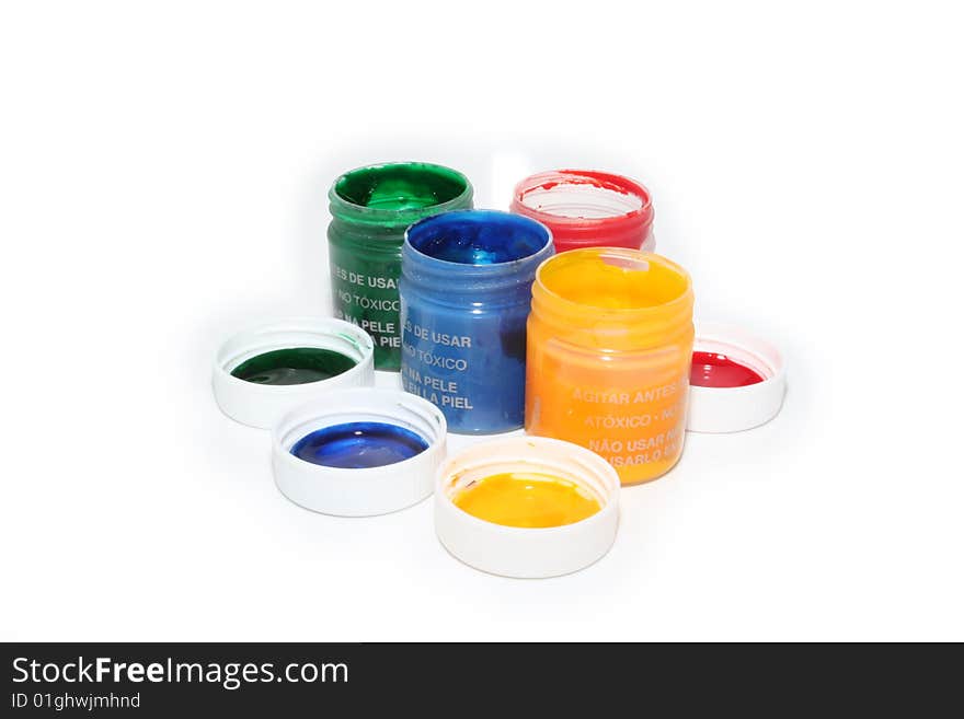 Some tubes with paints of different colors