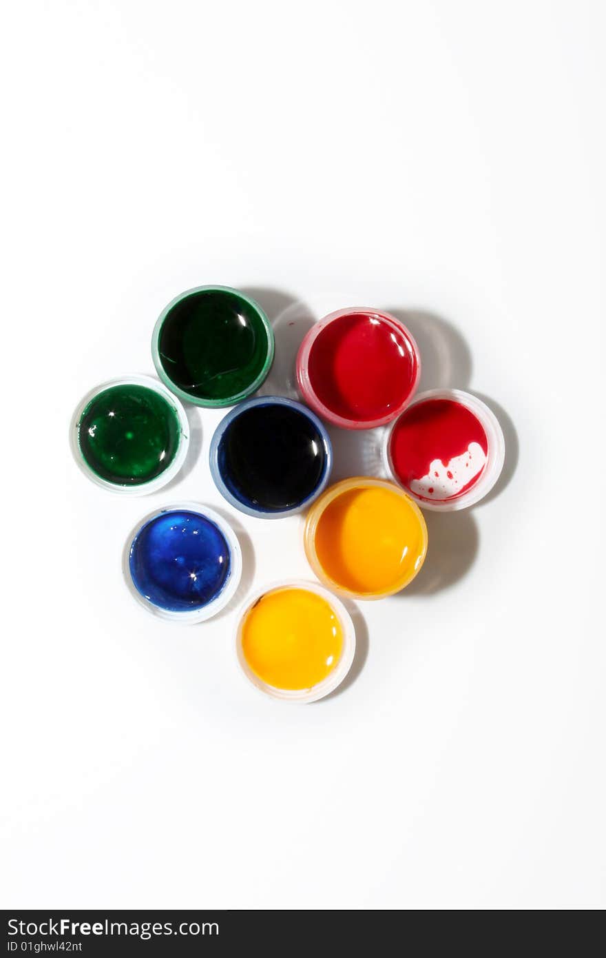 Some tubes with paints of different colors