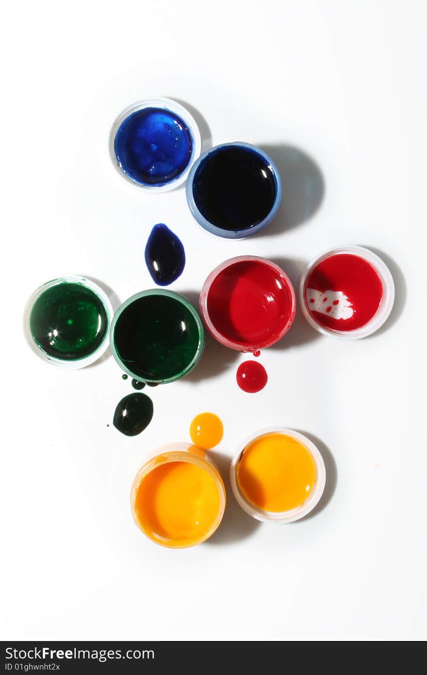 Some tubes with paints of different colors