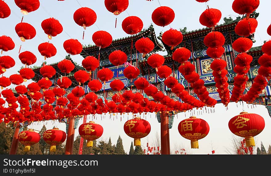 Lot of red chinese traditional lanterns in Chinese New Year. Lot of red chinese traditional lanterns in Chinese New Year