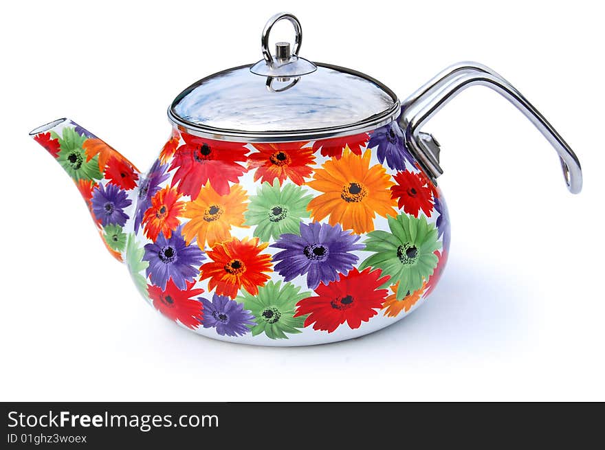 Тeapot decorated with a bright floral