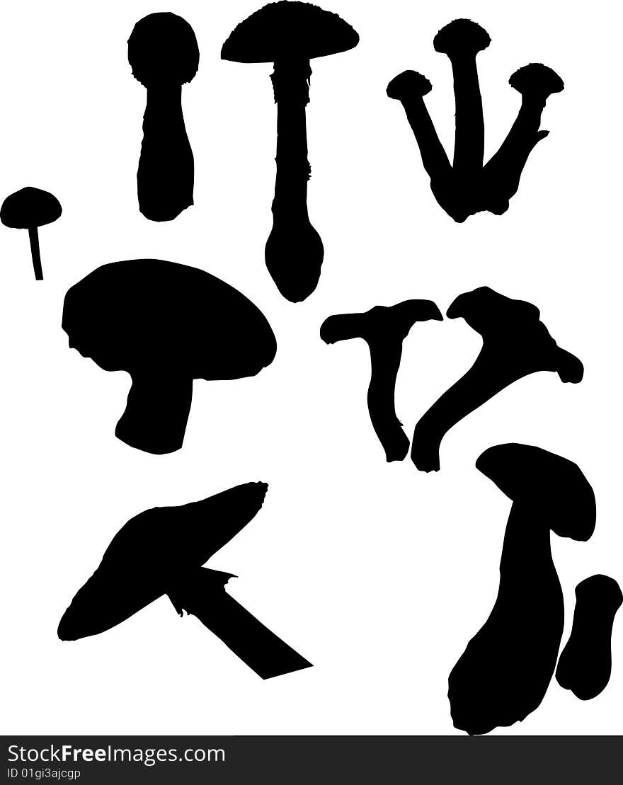 Fungus silhouette collection