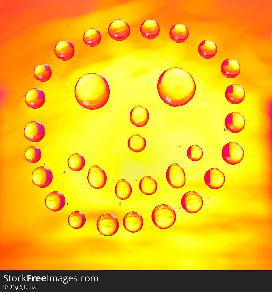 Smiley of water droplets on glass. Smiley of water droplets on glass