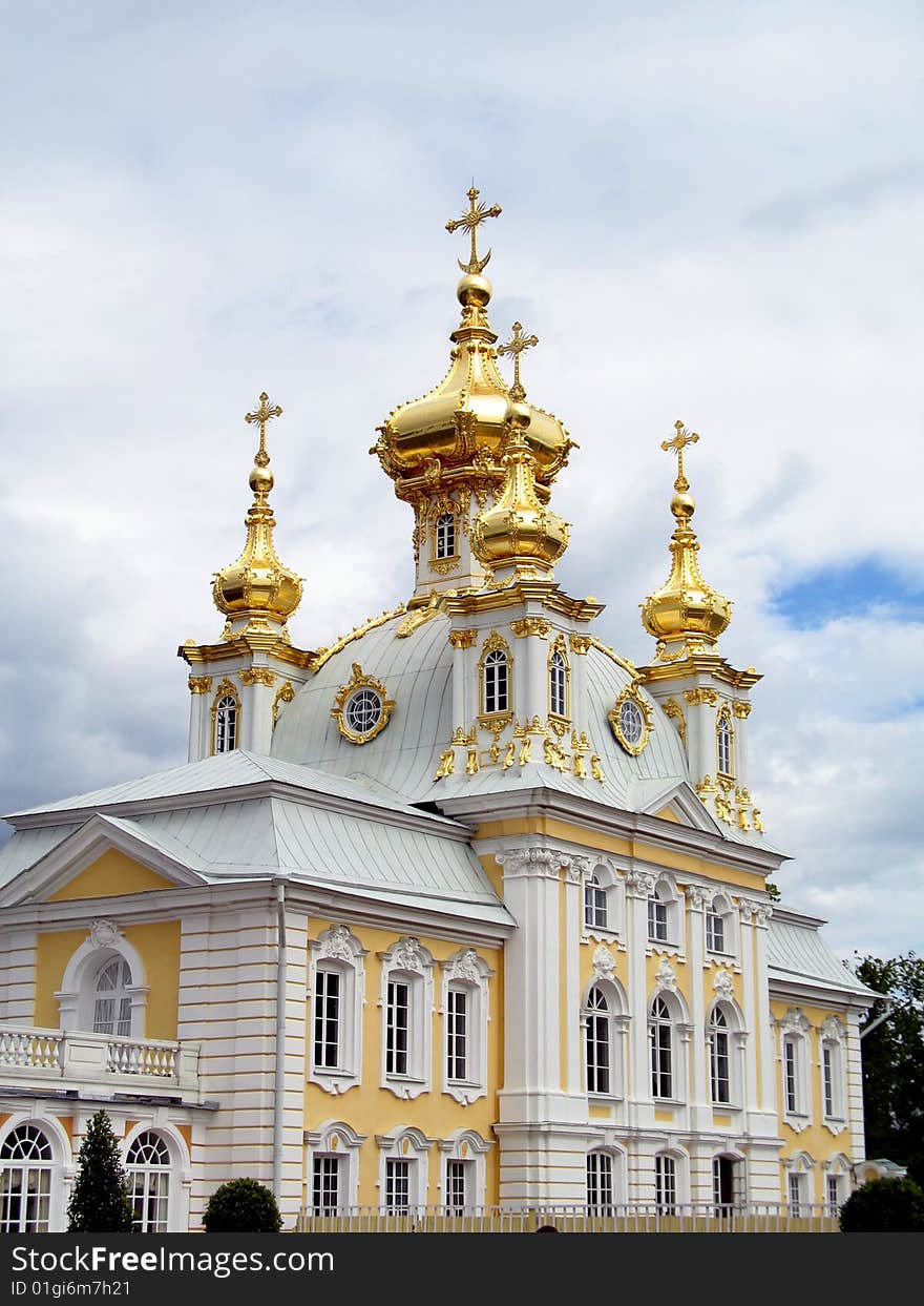 Court Church of Greater palace in Peterhof. Court Church of Greater palace in Peterhof