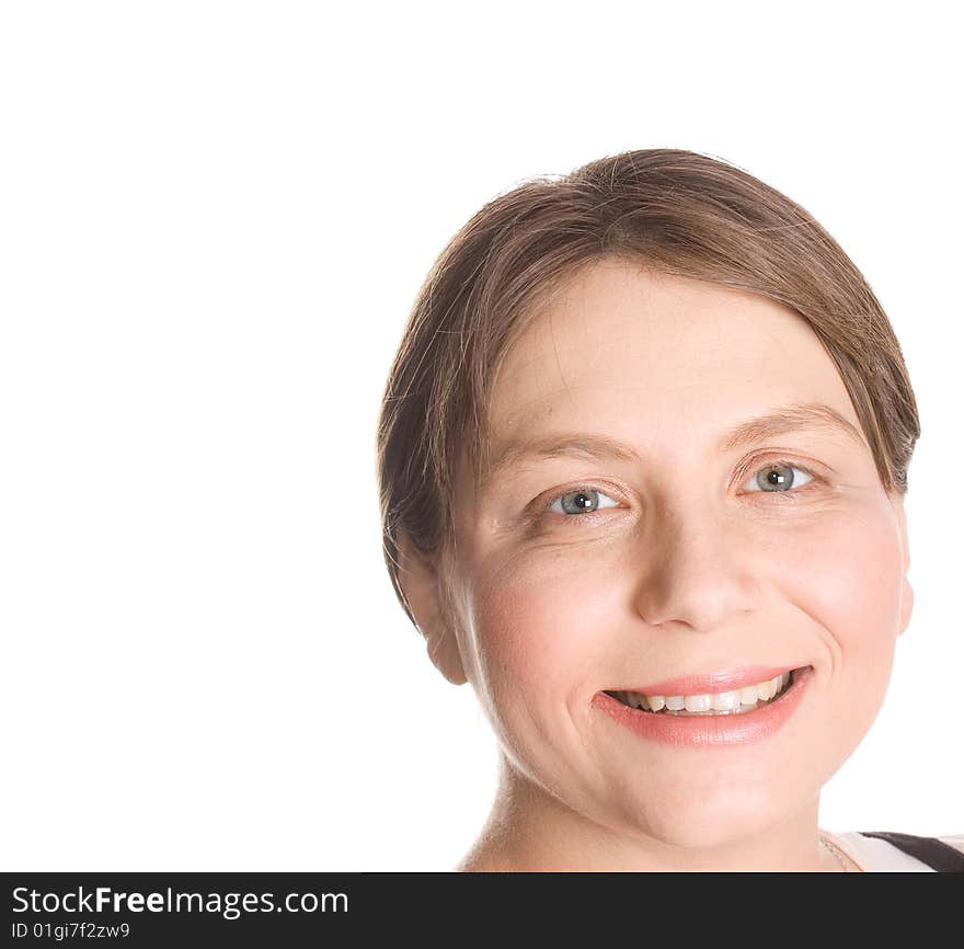 Portrait of girl.Isolated on white.