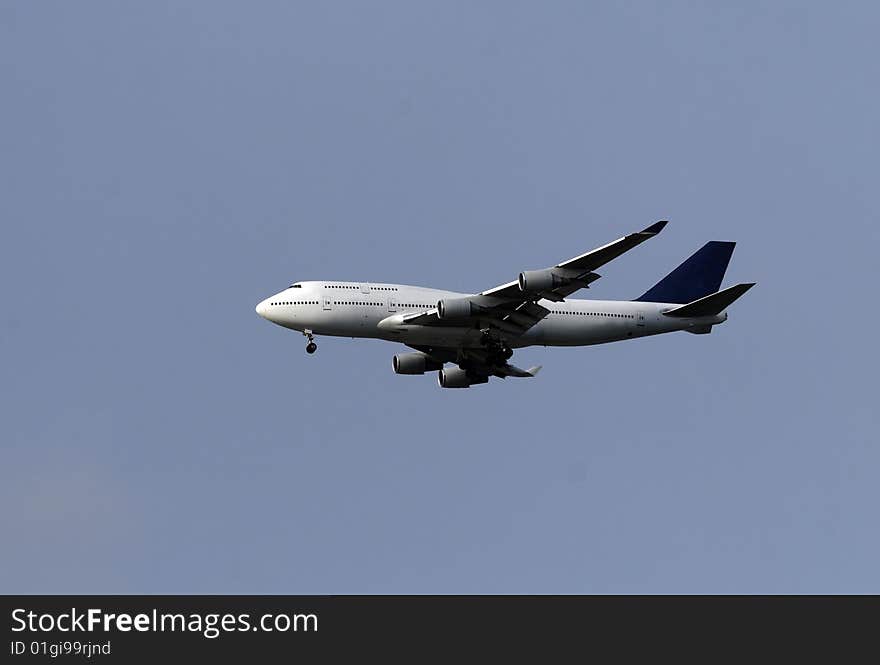 Photo of passenger airplane in flight. Photo of passenger airplane in flight