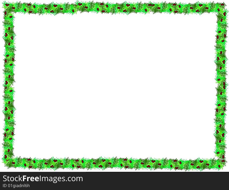 Illustration of christmas holly border for 2009 on white and scalable. Illustration of christmas holly border for 2009 on white and scalable