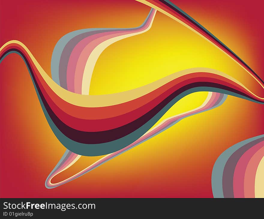 Abstract colorful wavy ribbon on background. Include additional format EPS v.8 (Adobe Illustrator). Abstract colorful wavy ribbon on background. Include additional format EPS v.8 (Adobe Illustrator).