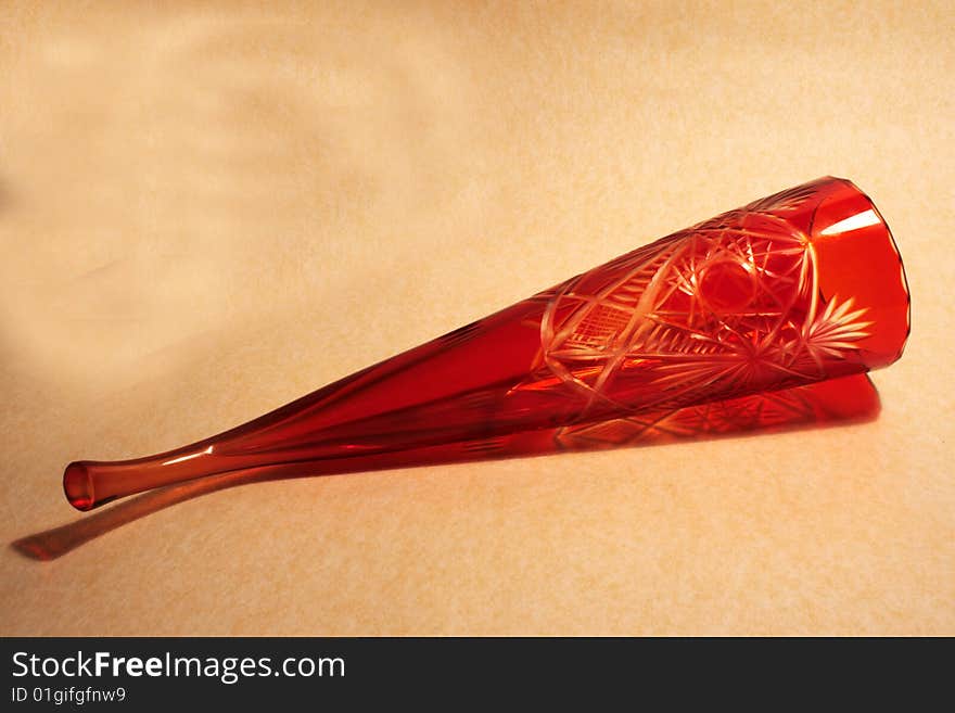 Horn from red glass