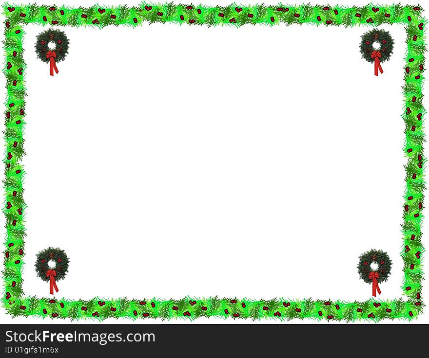 Wreaths and holly border for christmas 2009 on white and scalable. Wreaths and holly border for christmas 2009 on white and scalable