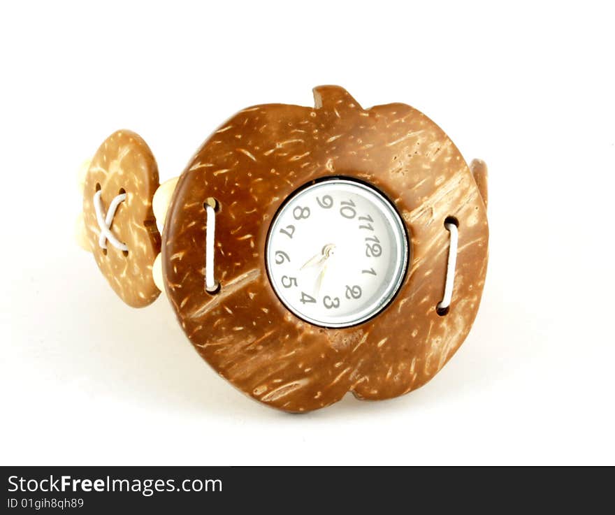 watch in wooden clock elegant