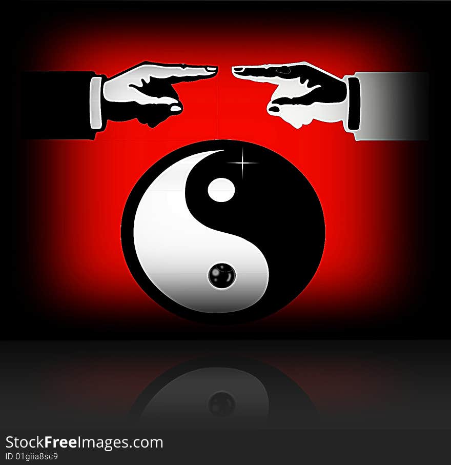 Symbol for yin and yang. Symbol for yin and yang