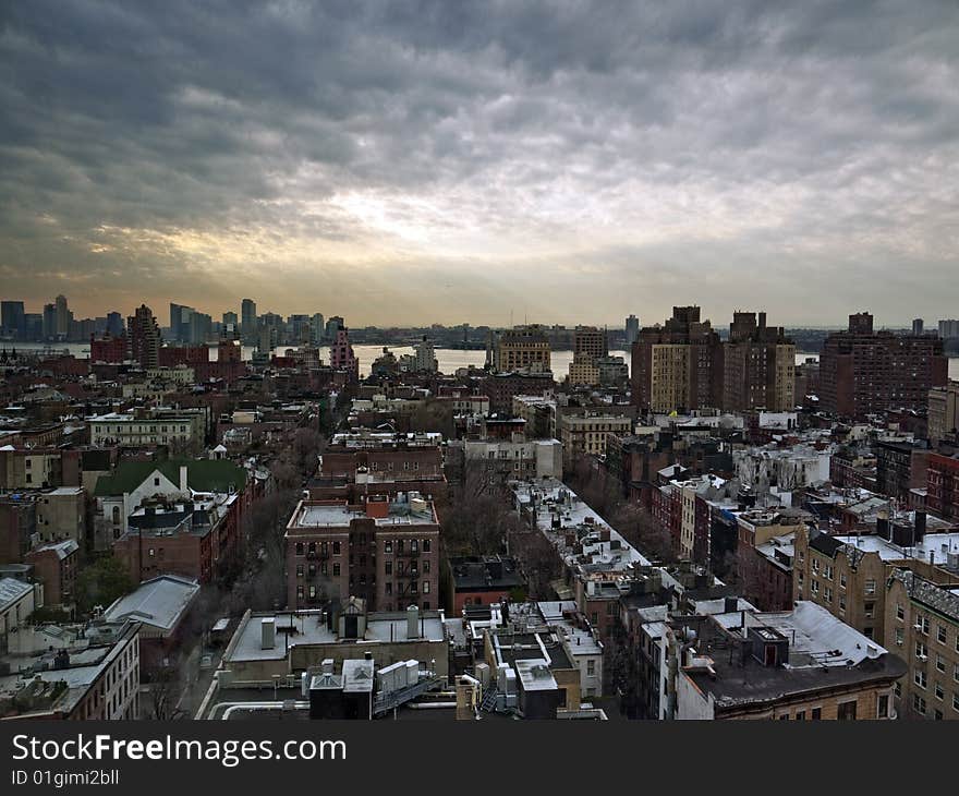 Greenwich village view over to the Hudson