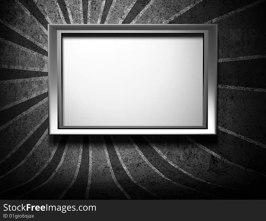 Metal frame on grunge background