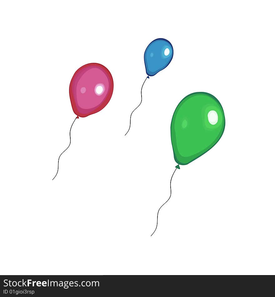 Color balloons. Artistic vector illustration.