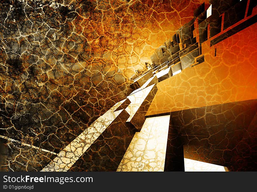 Abstract Architectural design on grunge background