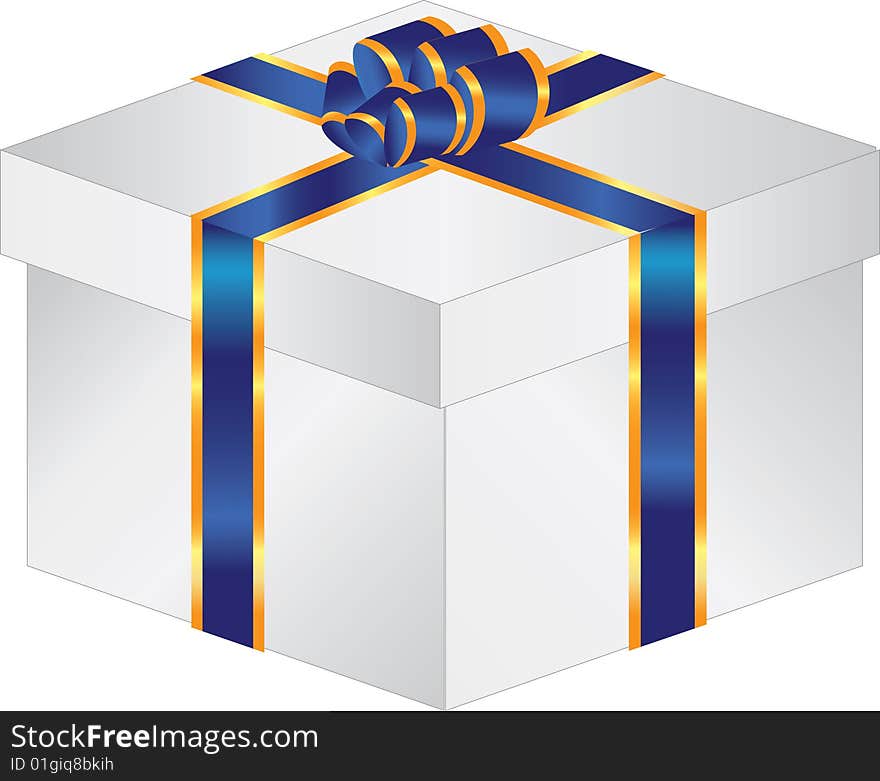 The vector illustration contains the image of gift box with bow