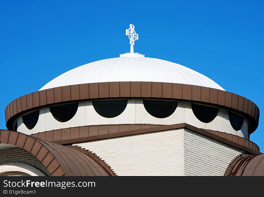 Modern church details of roof close up.