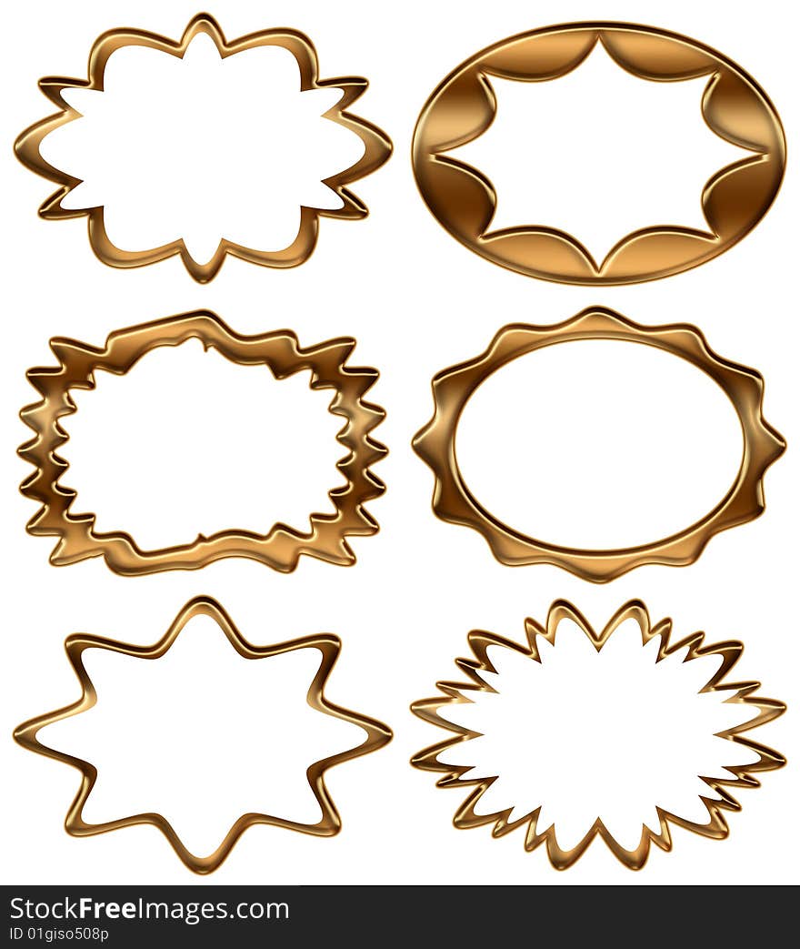 Collection golden decoration. used as frames or labels. Collection golden decoration. used as frames or labels