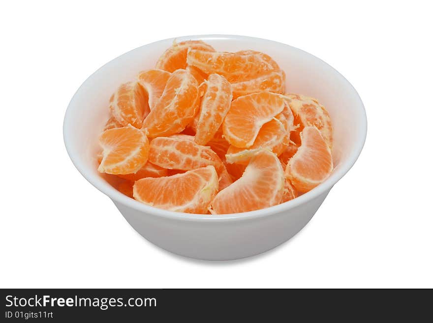 Mandarine dessert on a white background