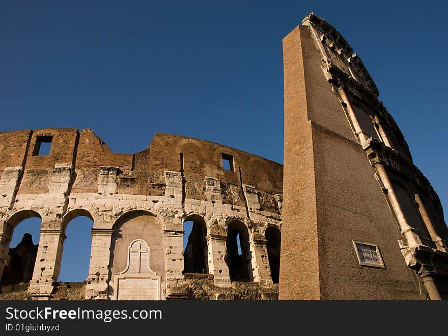 The Colosseum Amphitheater In Rome