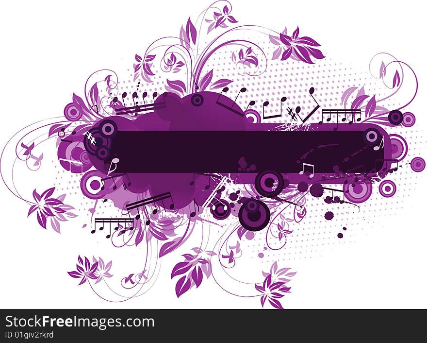 Huge advert place for your message with grunge floral elements. Huge advert place for your message with grunge floral elements