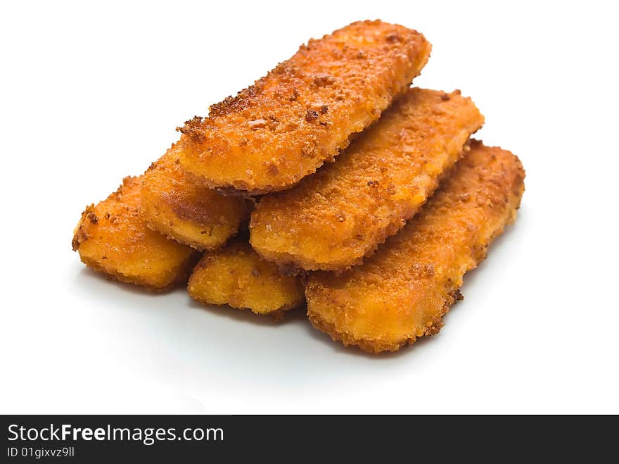 Fish fingers on a plate