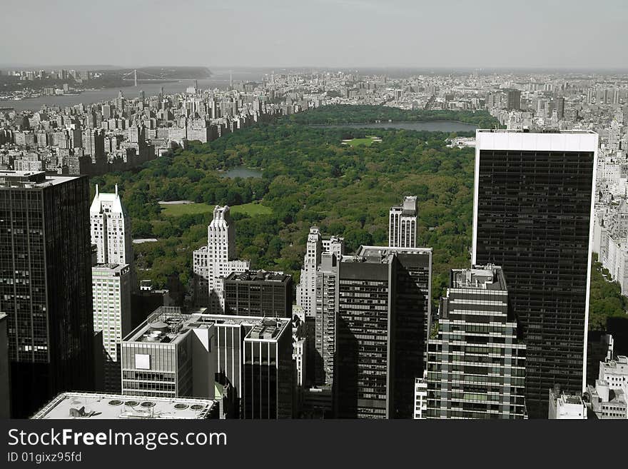 Aerial View of the Central Park in New York City.