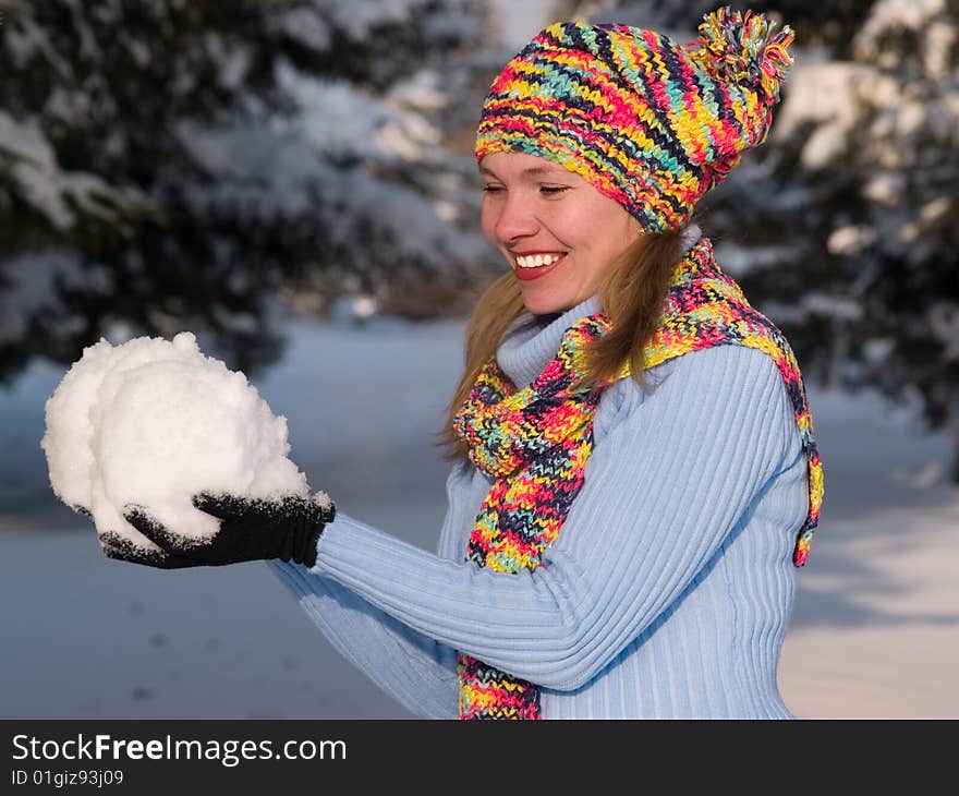 Girl Keeps Snowball