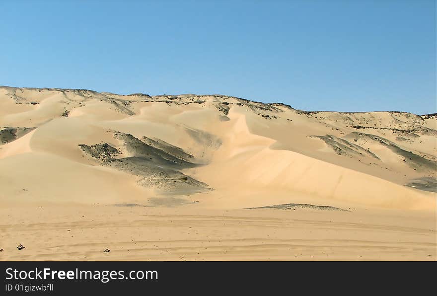 View of Sand dunes in the Sahara Desert