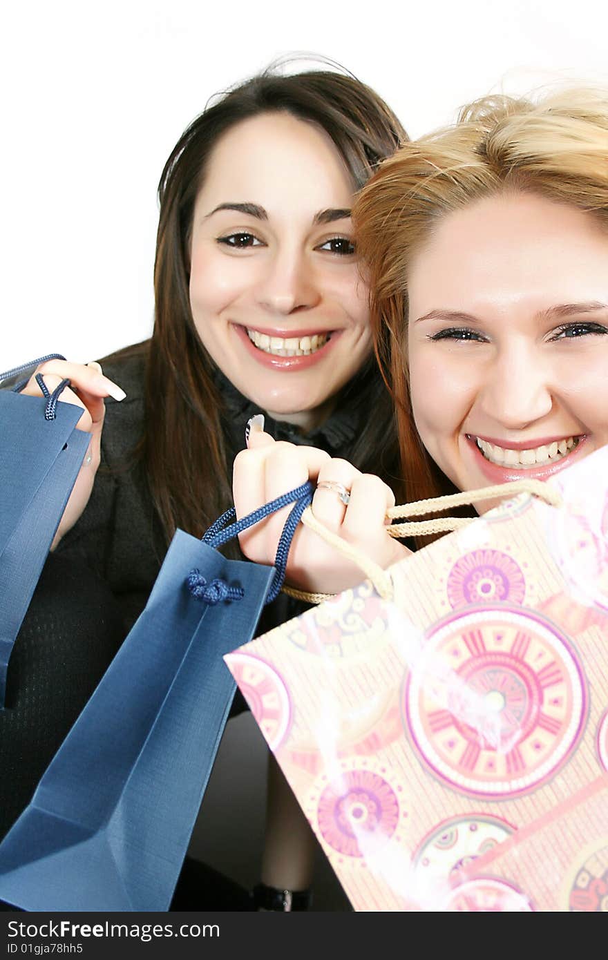 Two woman with shopping bag