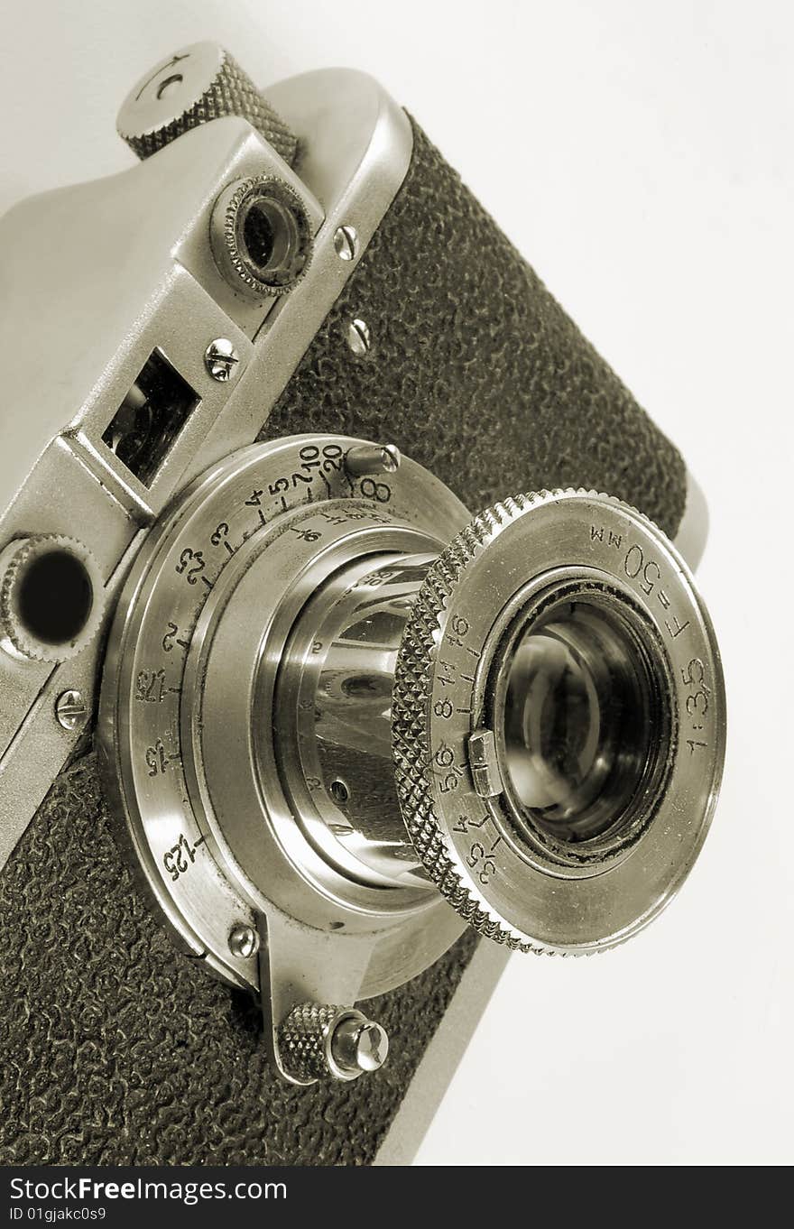 Lens of antiquarian photo camera. Lens of antiquarian photo camera.