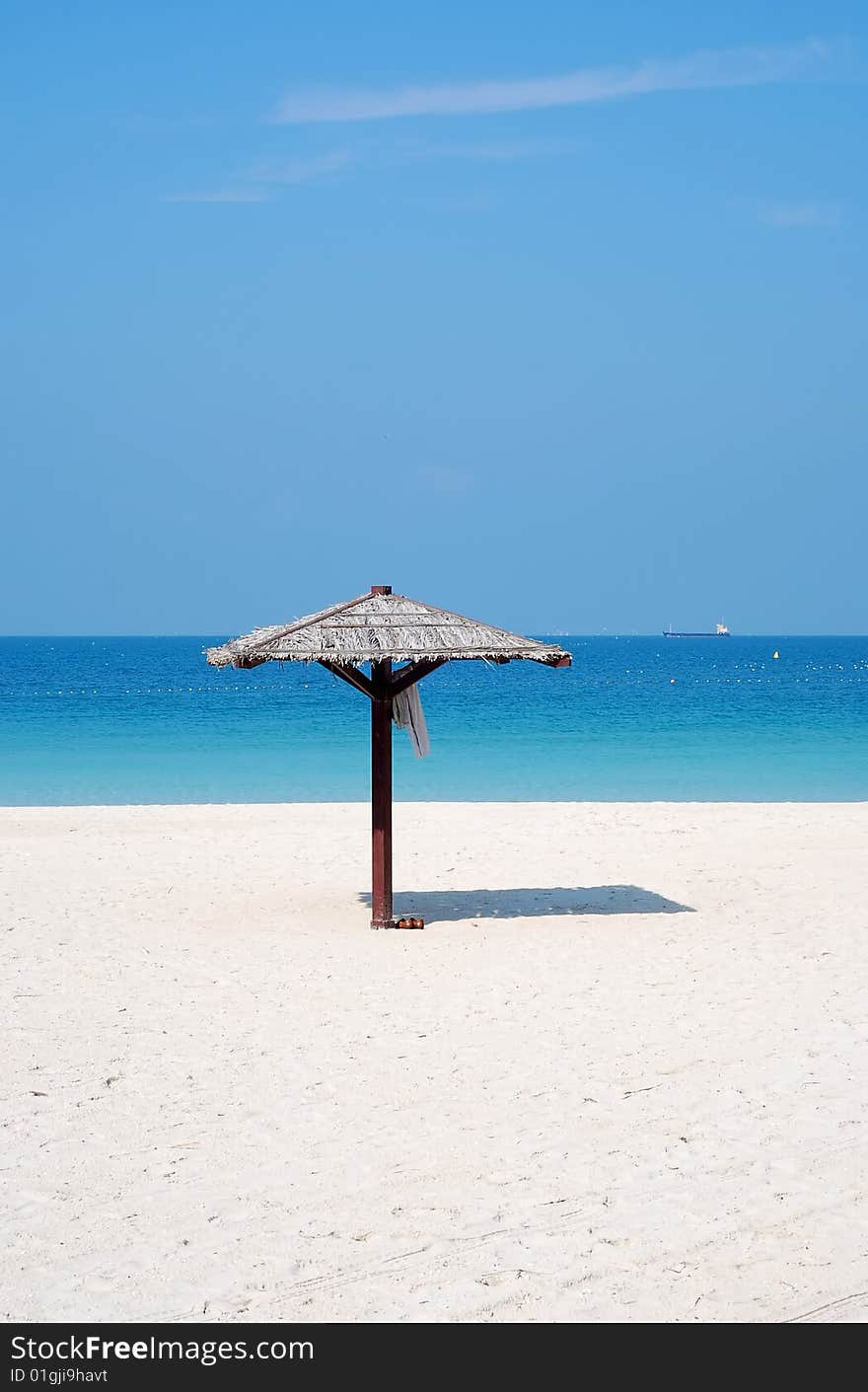 Beach with single hut