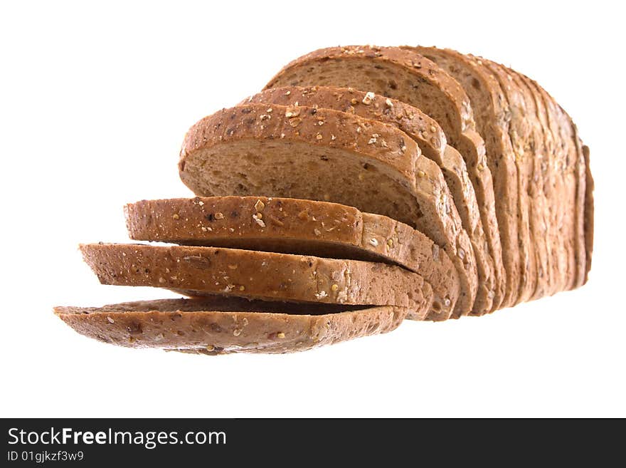 Loaf of bread isolated against a white background